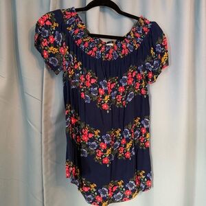 Off the shoulder floral blouse